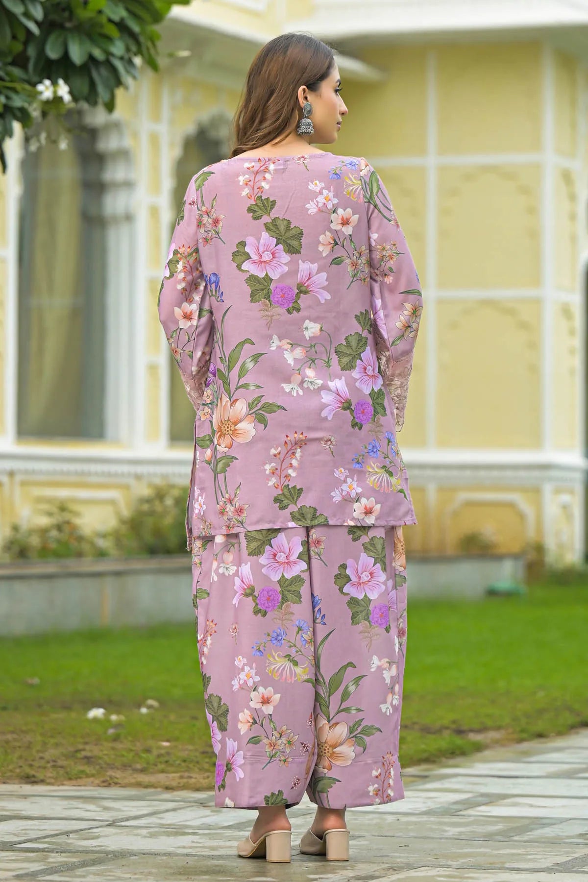 Onion Cotton Embroidered Farsi Salwar Set