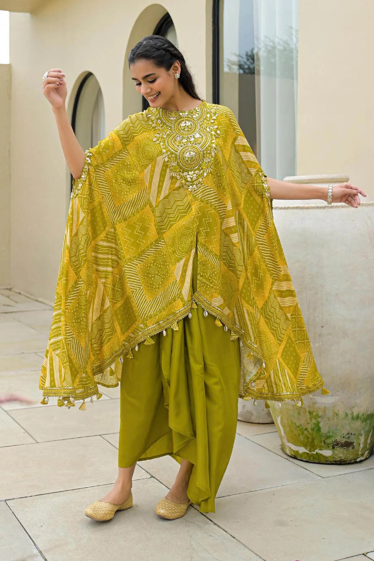 Mustard Muslin Embroidered Dresses | Bairaas