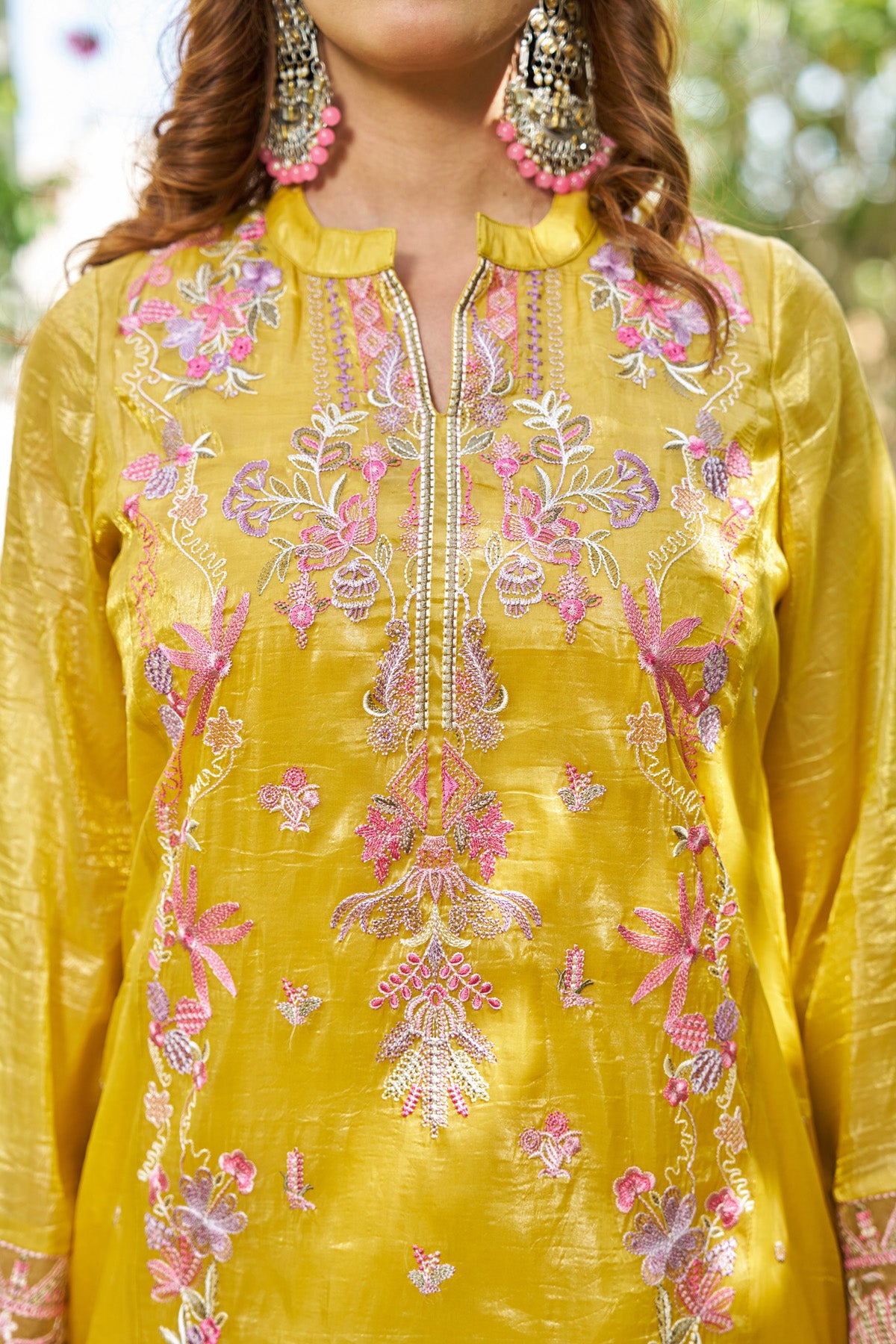 Yellow Goldcrush Embroidered Suit Set With Dupatta
