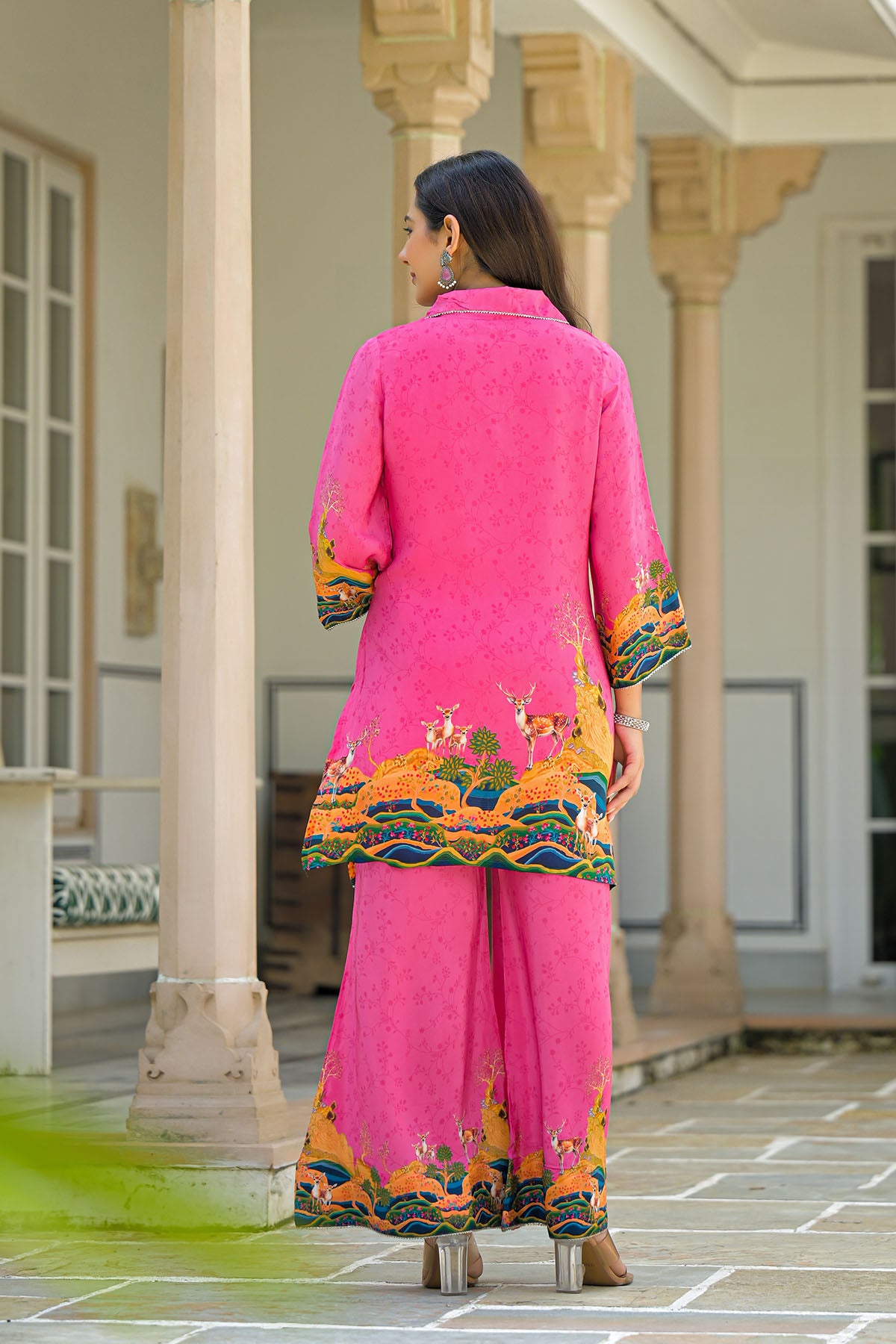 Pink Crepe Printed Co-Ord Set