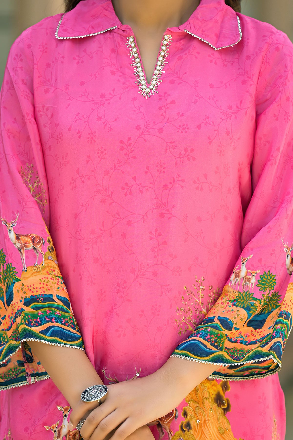 Pink Crepe Printed Co-Ord Set