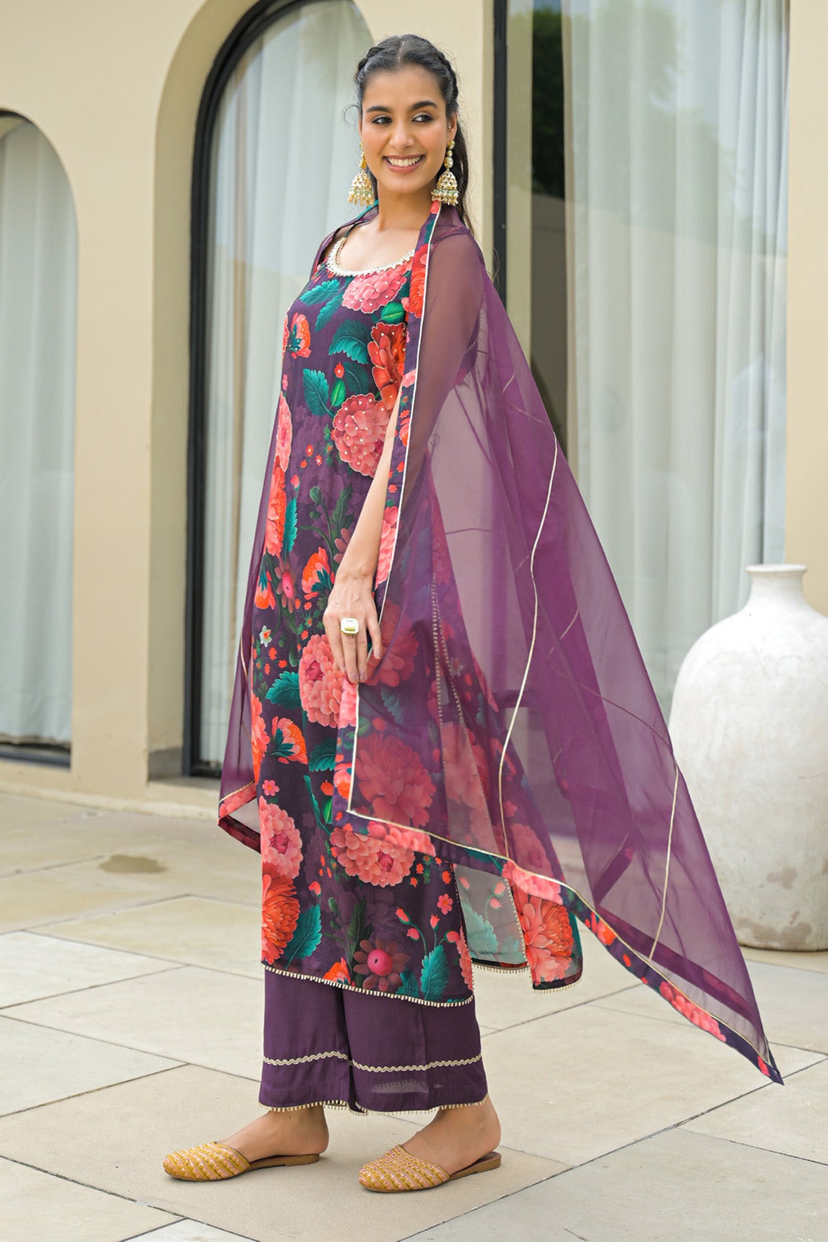 Wine Chinon Handwork Suit Set