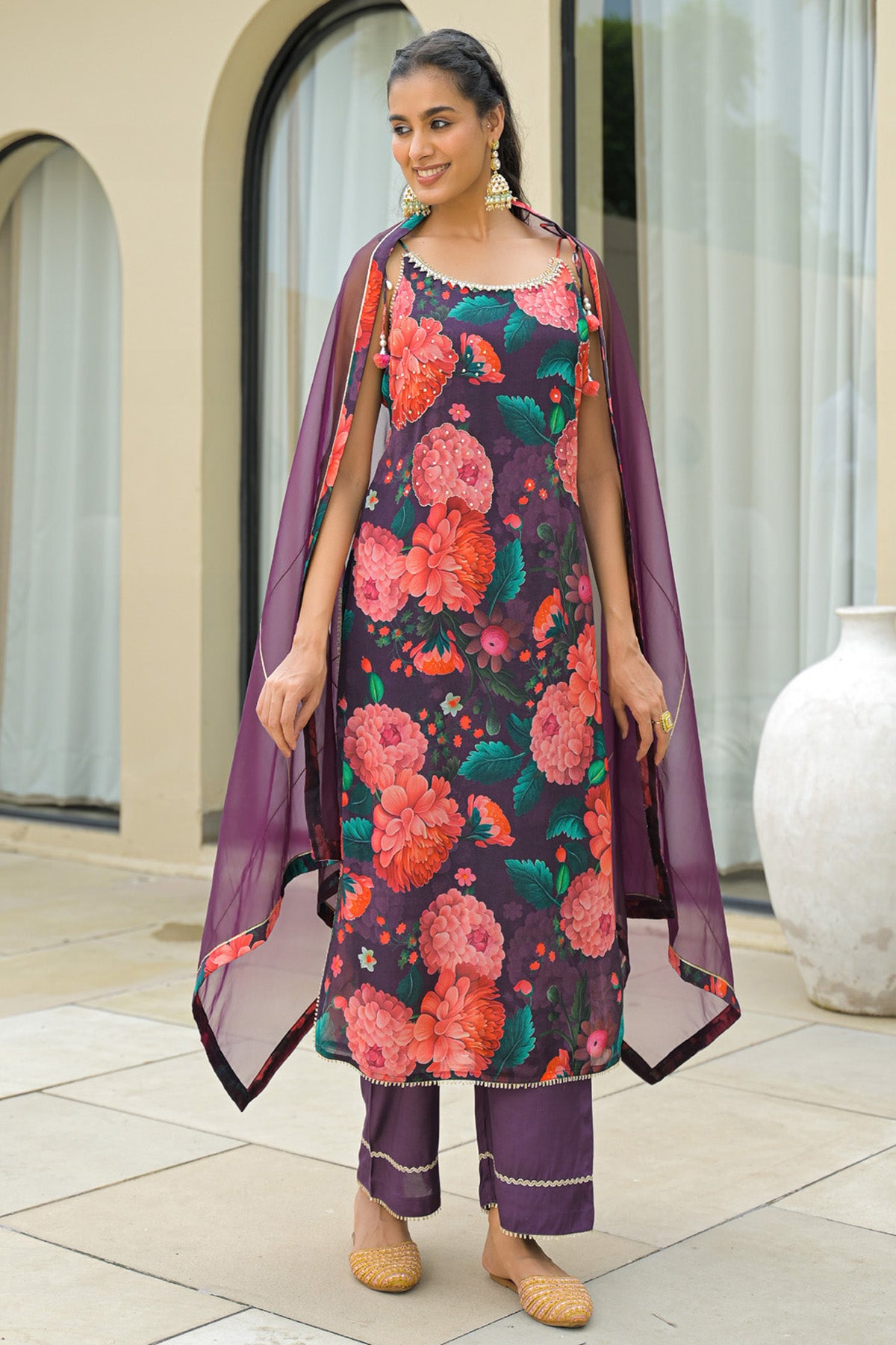 Wine Chinon Handwork Suit Set