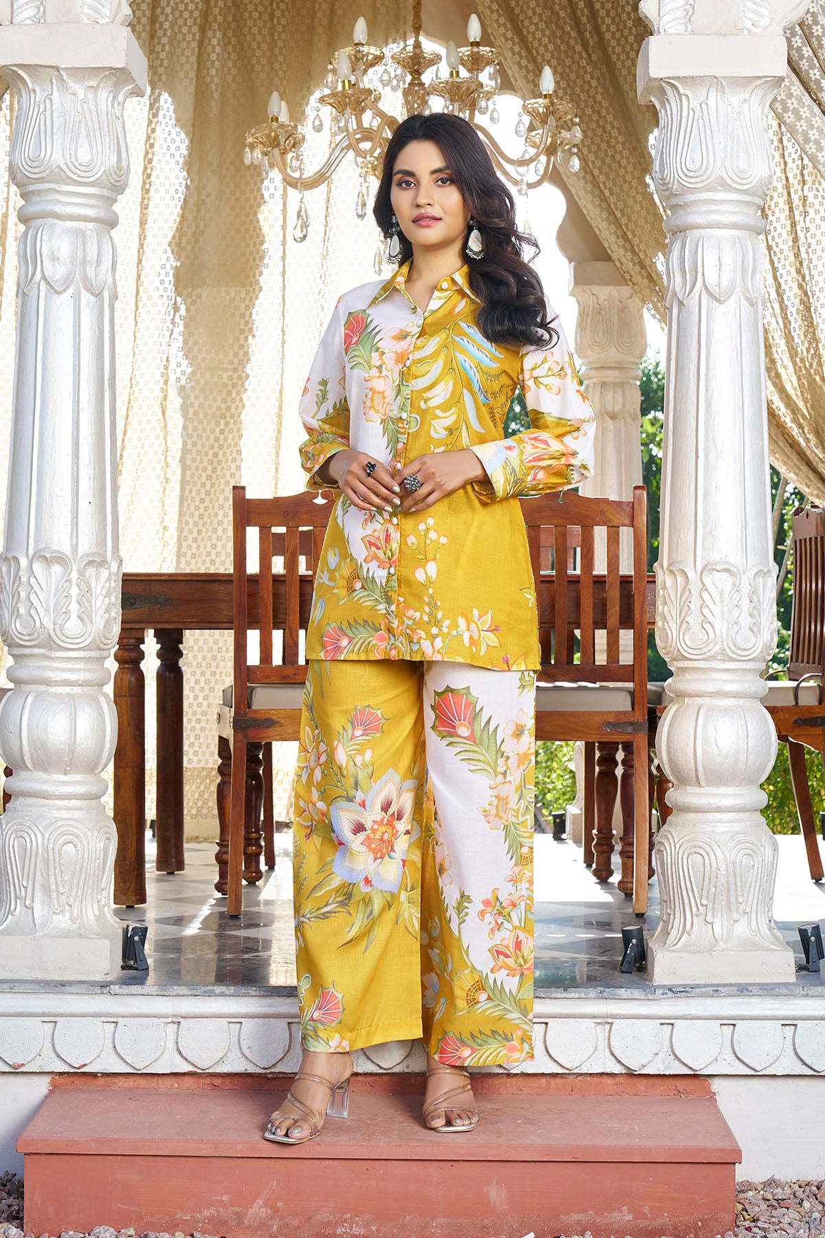 Yellow Floral Printed Co-Ord Set