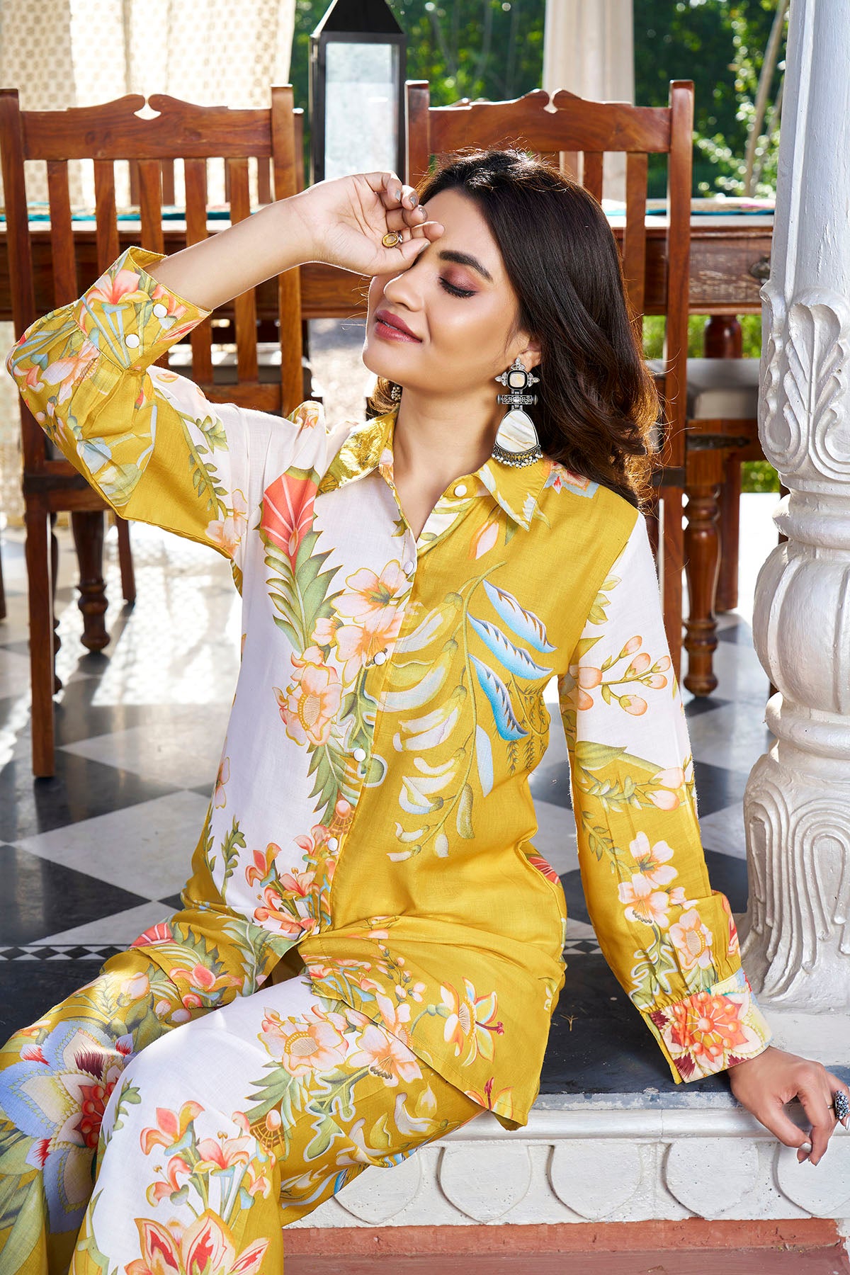 Yellow Floral Printed Co-Ord Set