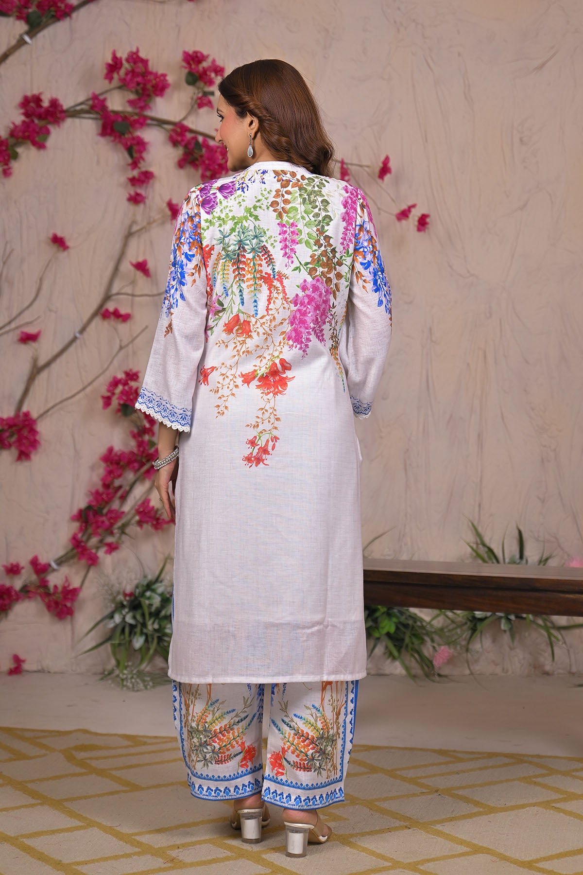 White Linen Printed Co-Ord Set