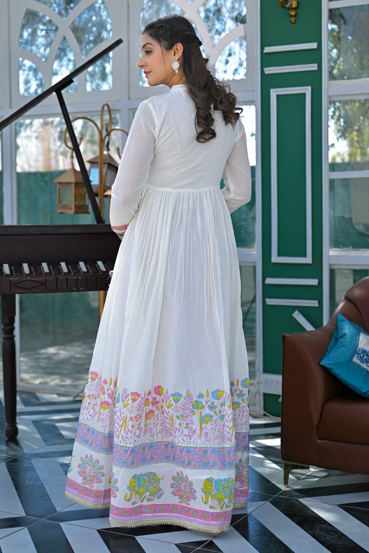 Pink Mul Mul Embroidered Gown Set
