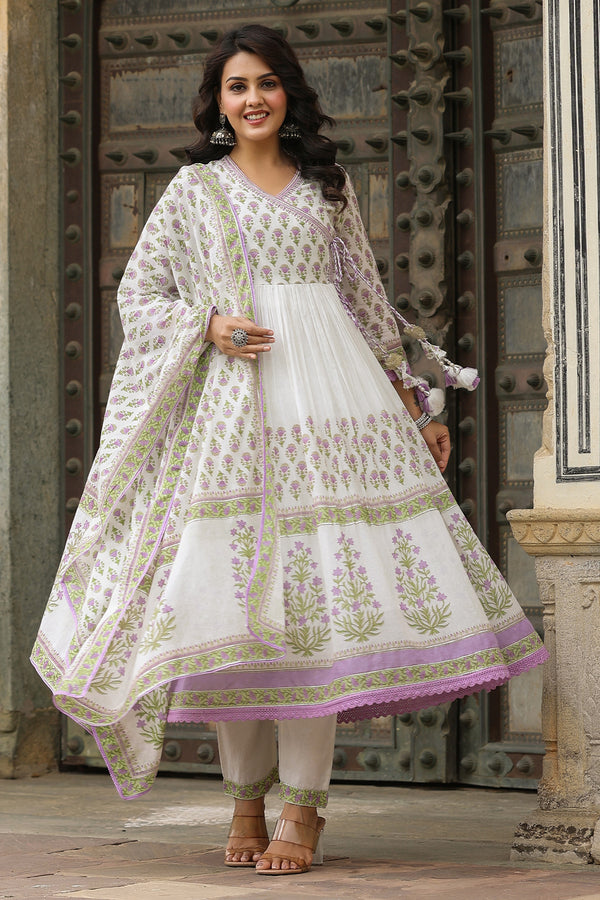 Milky White Designer Indian Anarkali Gown In Beautiful Chikan Kari Work  With Organza Dupatta Set For Wedding, Party And Casual Wear at Rs 1999.00 |  long Anarkali Gown | ID: 24583059948