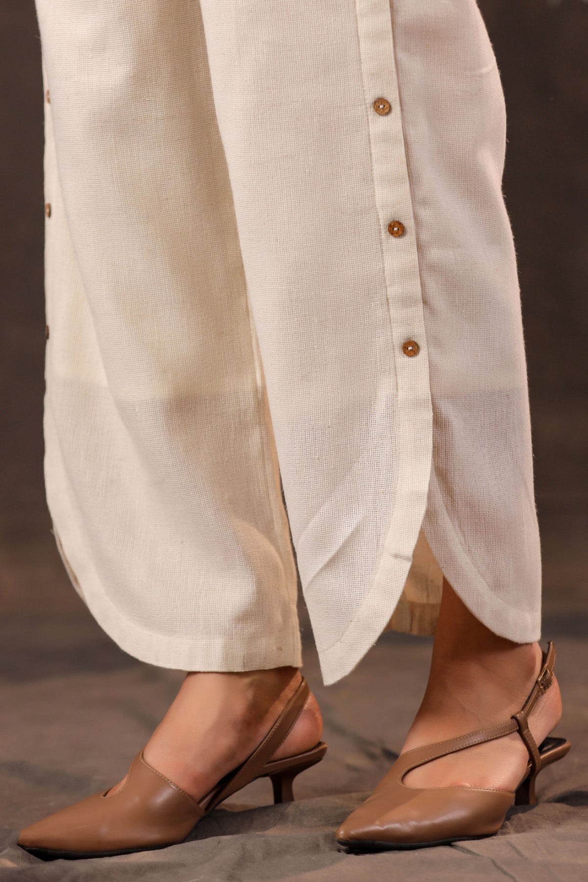 Off White Jute Embroidered Co-ord Set