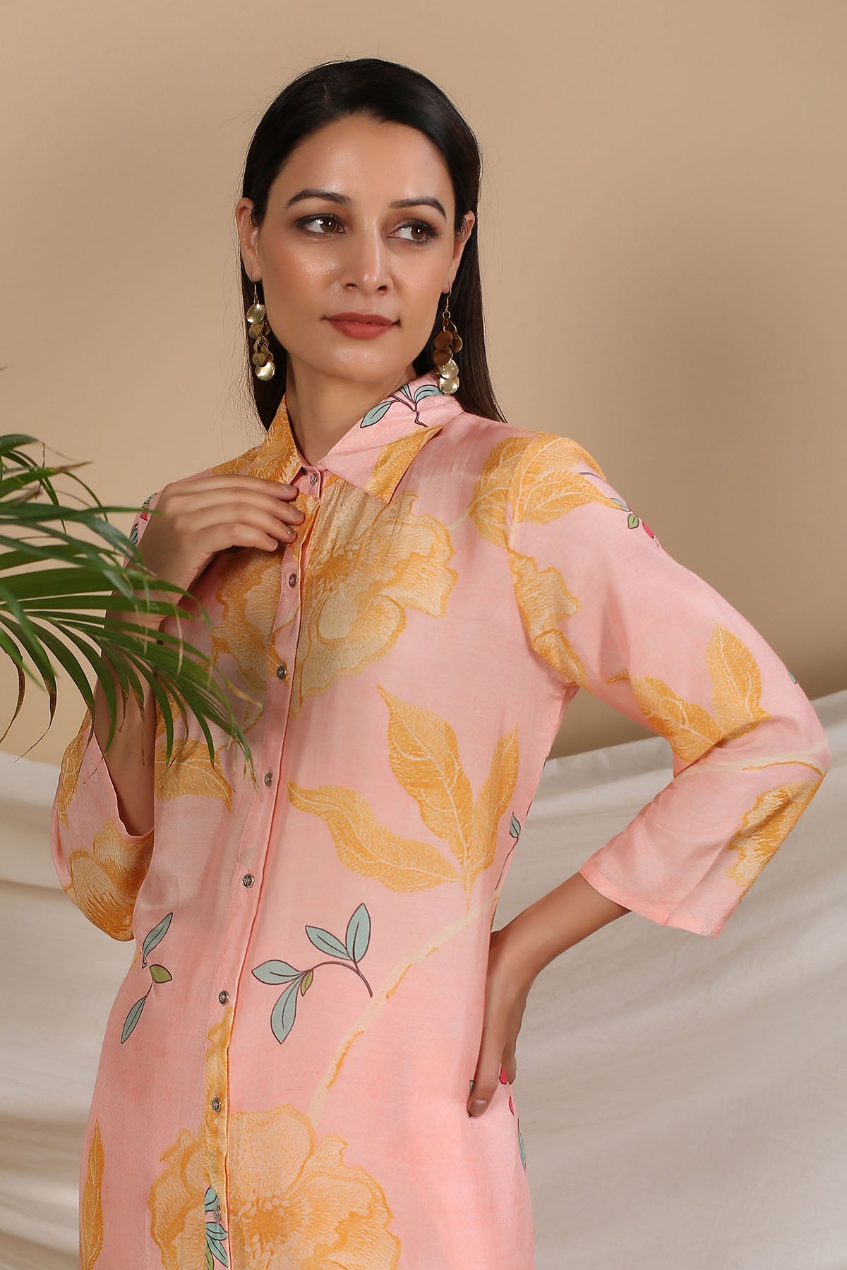 Pink Floral Muslin Printed Co-ord Set