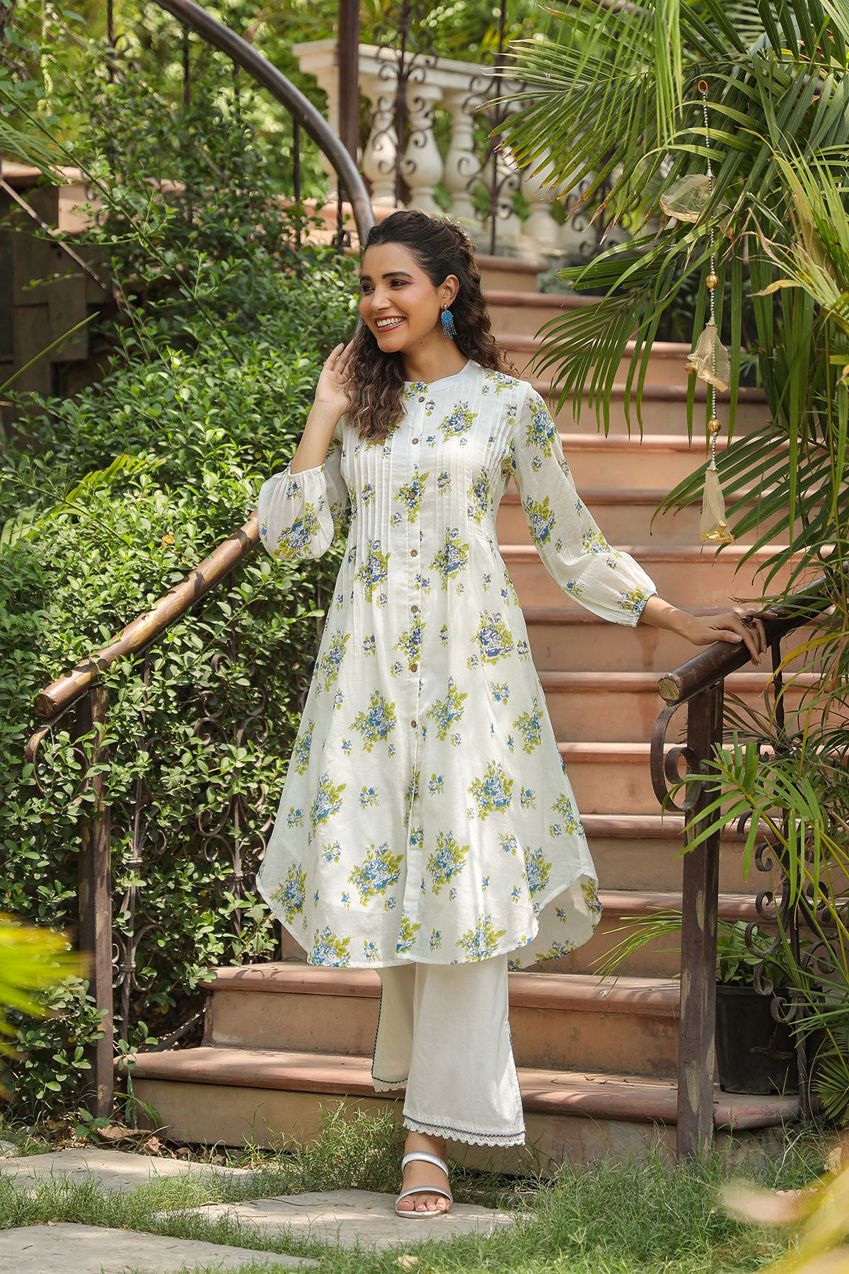 Green Cotton Printed Co-Ord Set