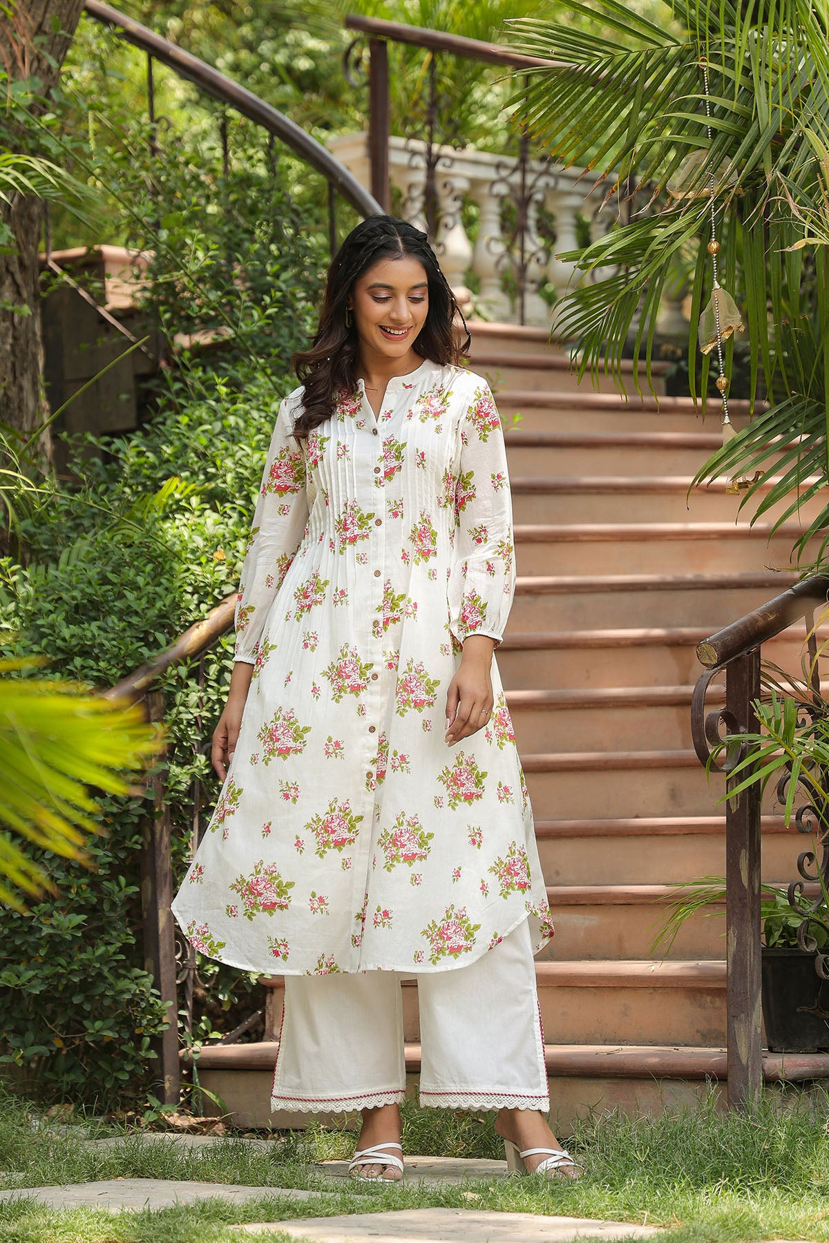 Red Cotton Printed Co-Ord Set