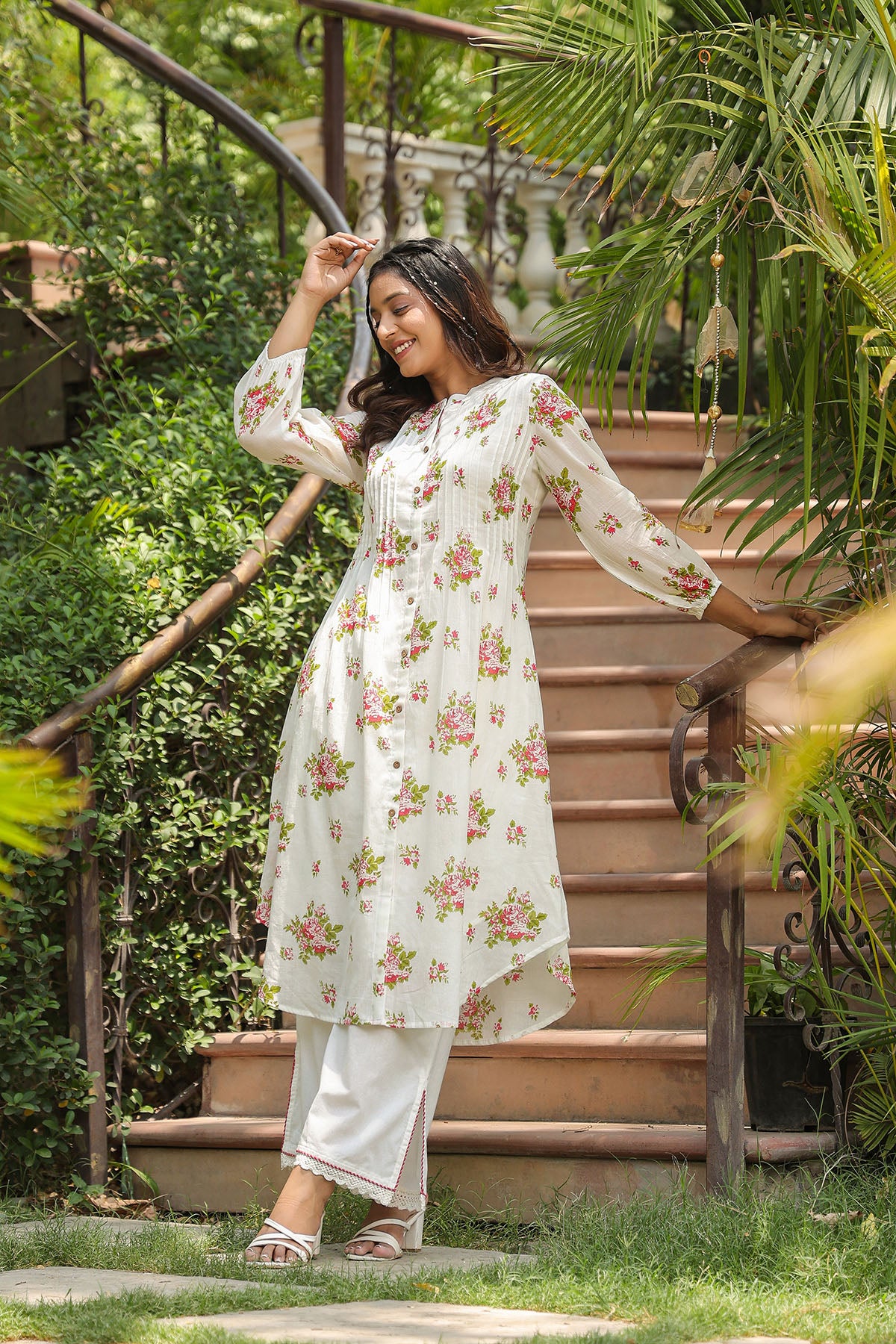 Red Cotton Printed Co-Ord Set