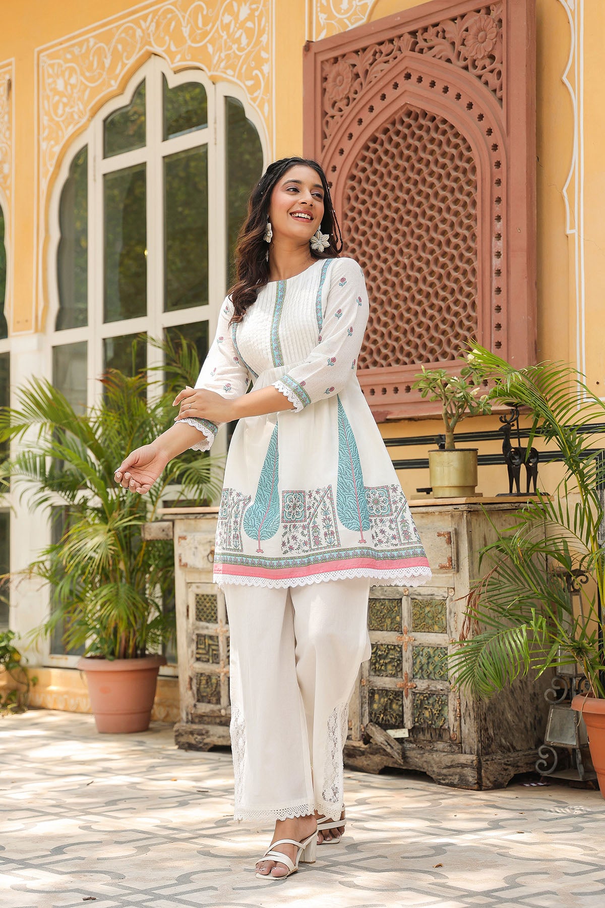 Sky Blue Cotton Printed Co-Ord Set
