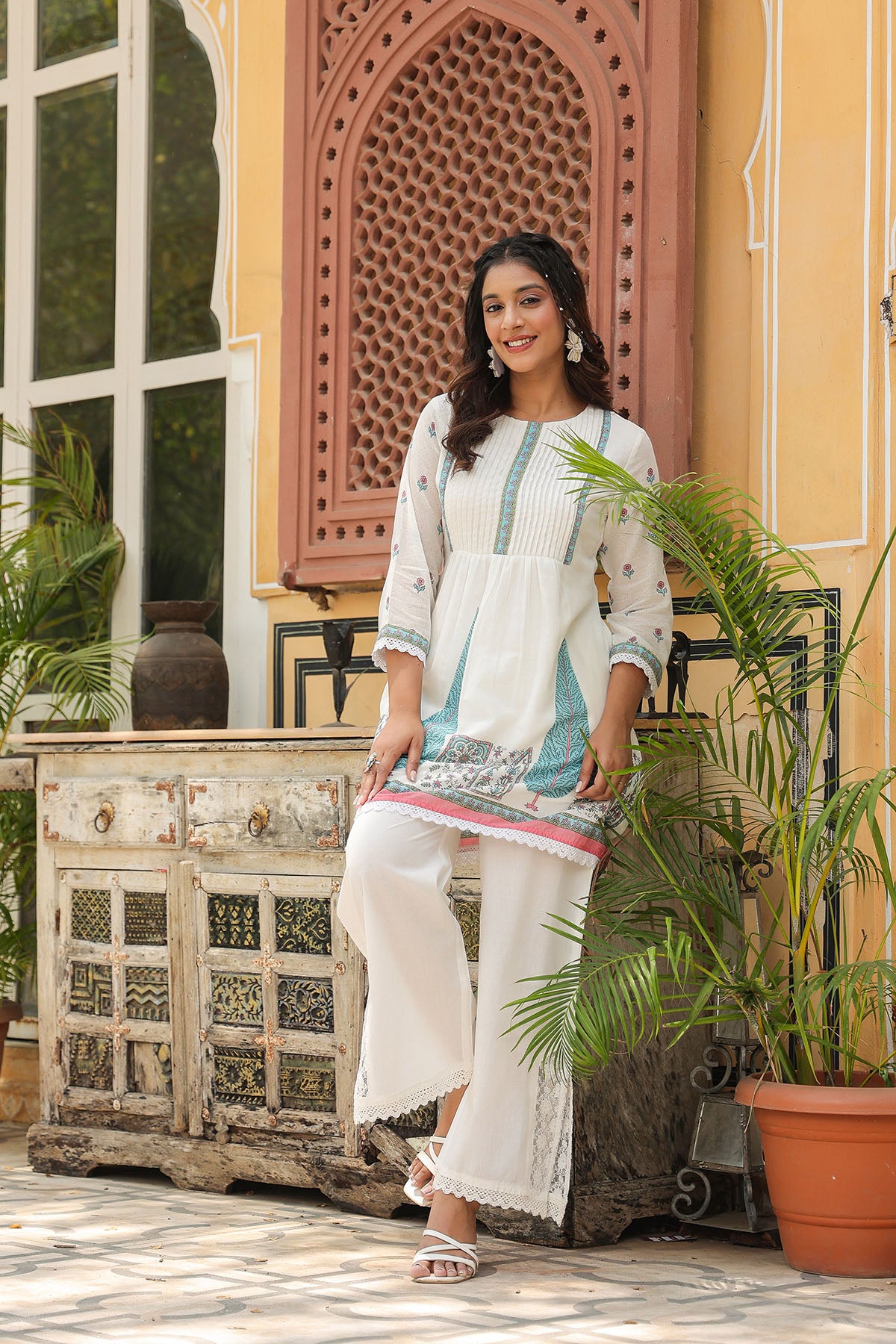 Sky Blue Cotton Printed Co-Ord Set