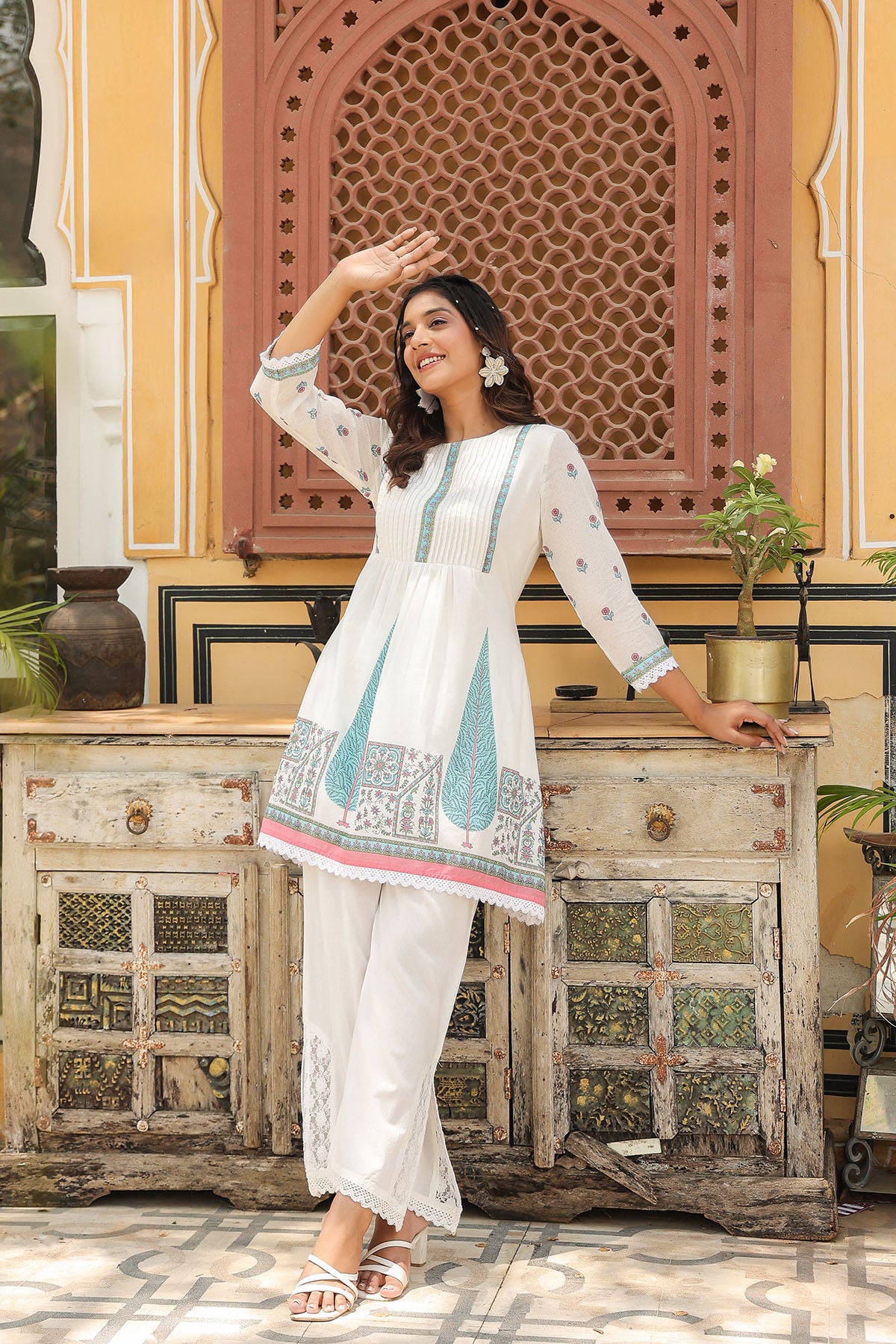 Sky Blue Cotton Printed Co-Ord Set