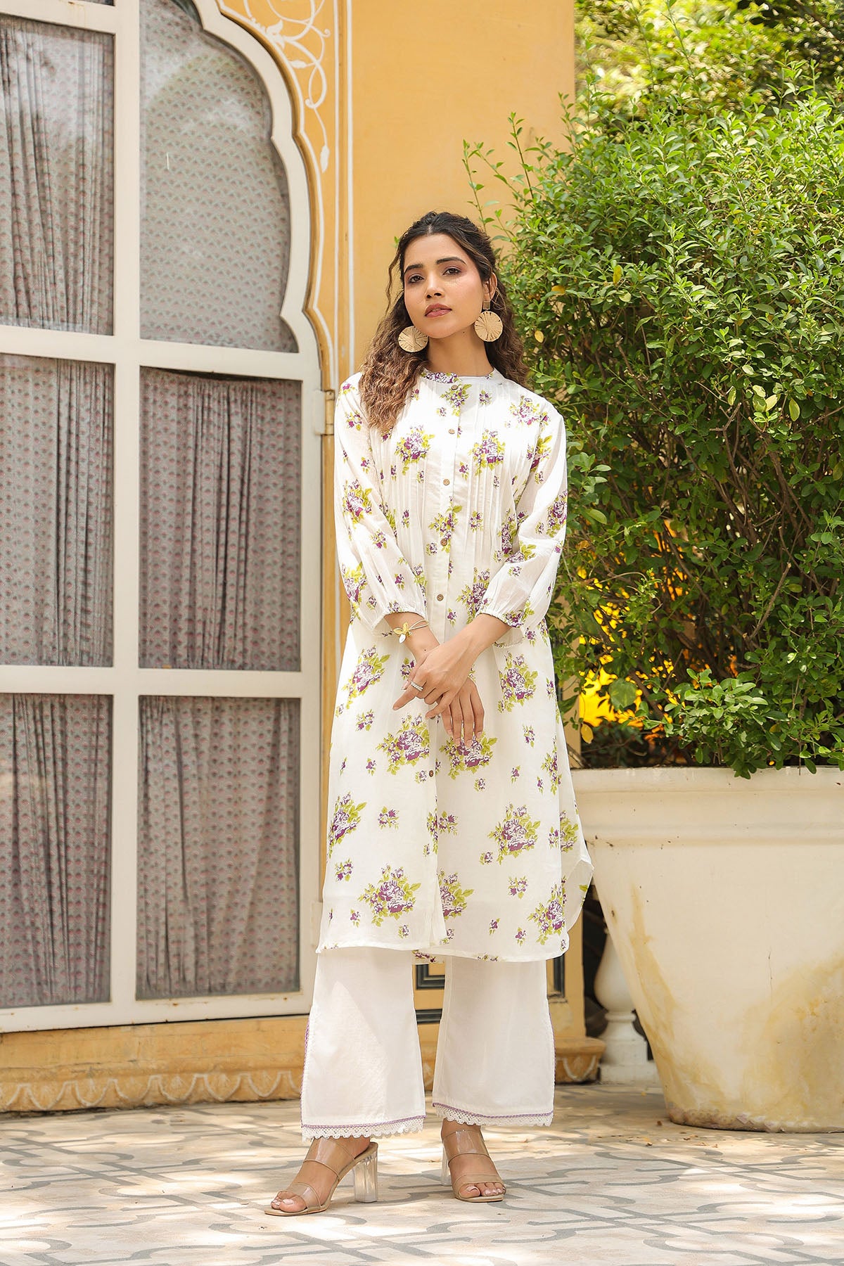 Purple Cotton Printed Co-Ord Set