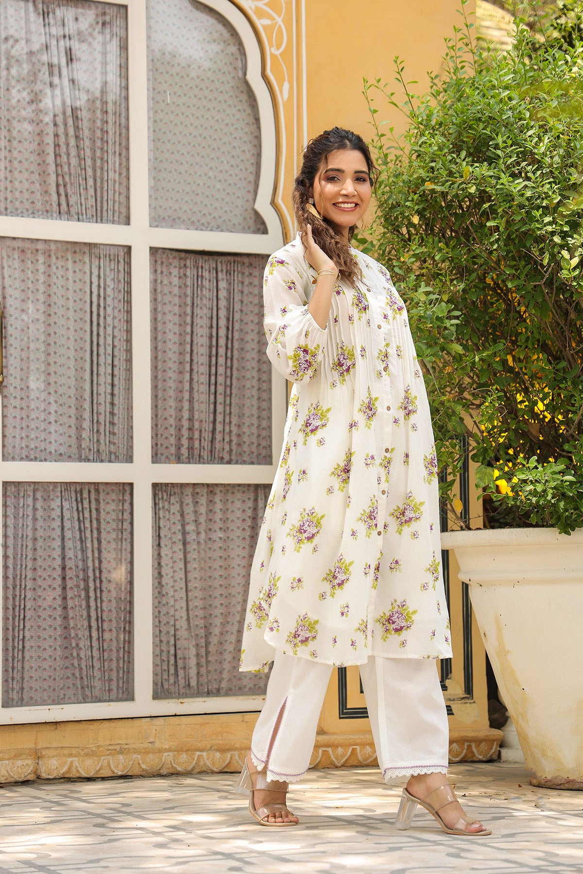 Purple Cotton Printed Co-Ord Set