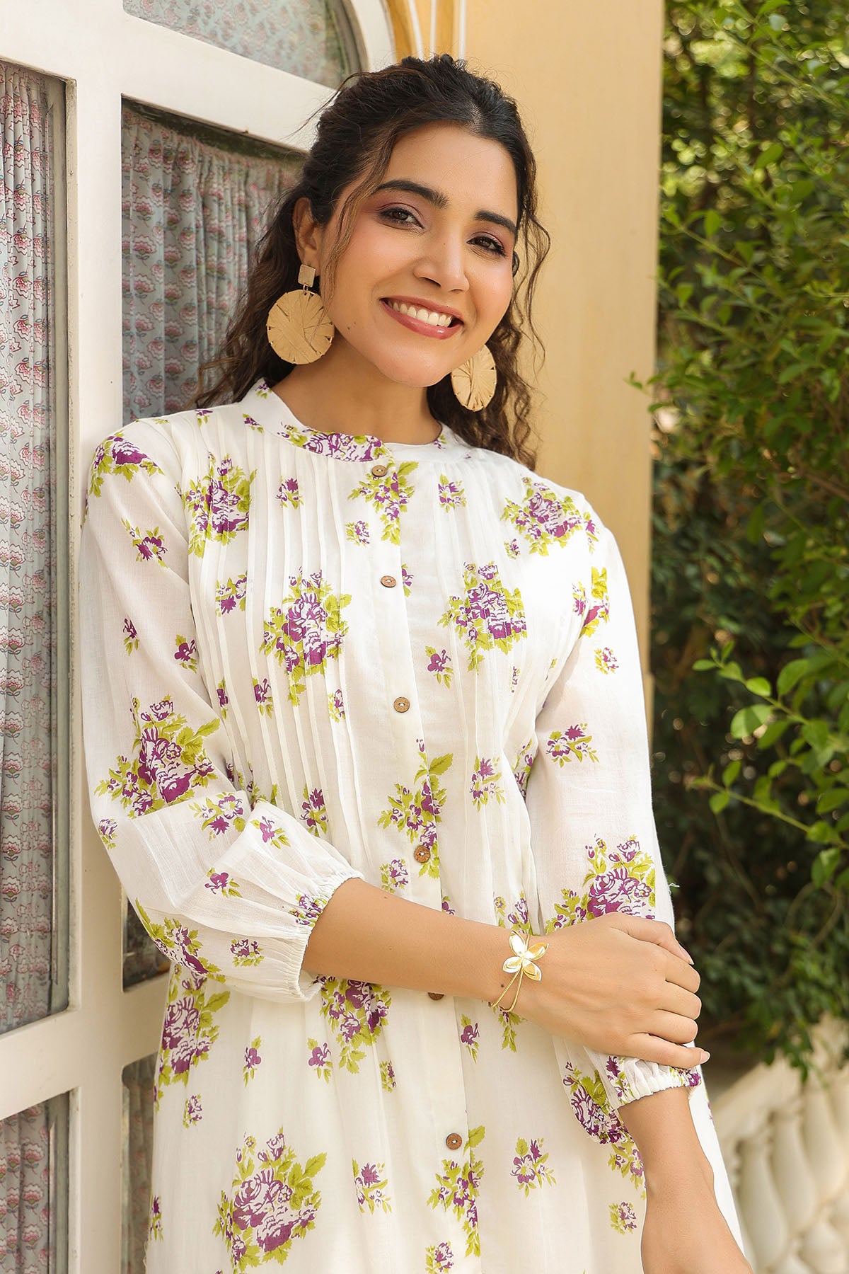 Purple Cotton Printed Co-Ord Set