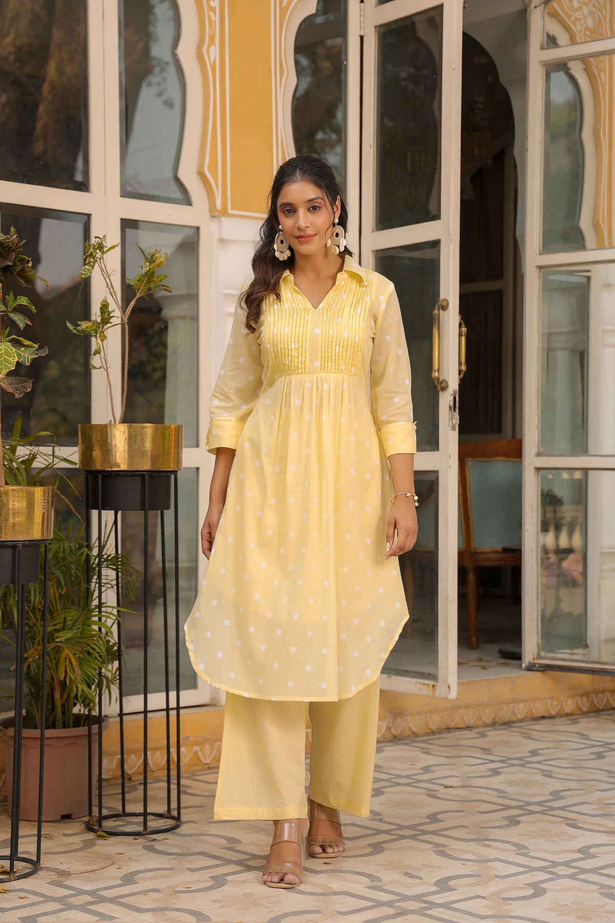 Yellow Cotton Printed Co-Ord Set
