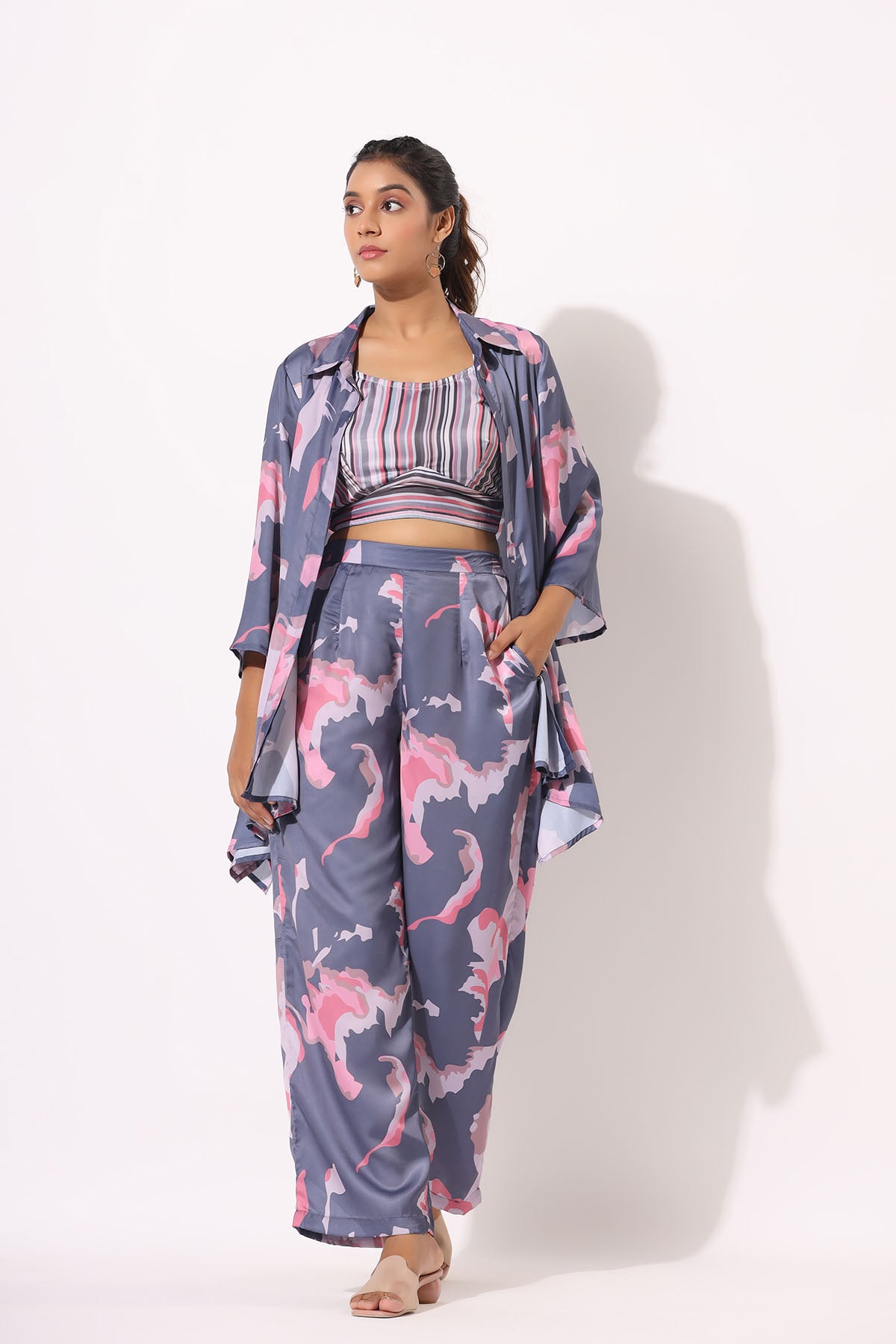 Blue Multicolor Printed Co-ord Set