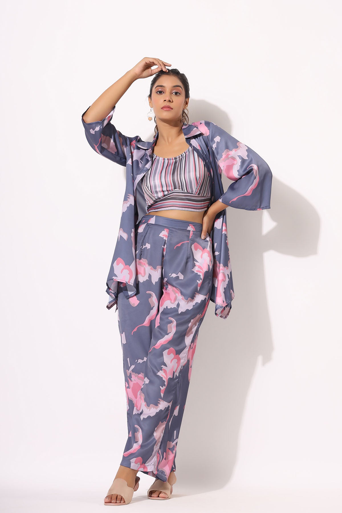 Blue Multicolor Printed Co-ord Set