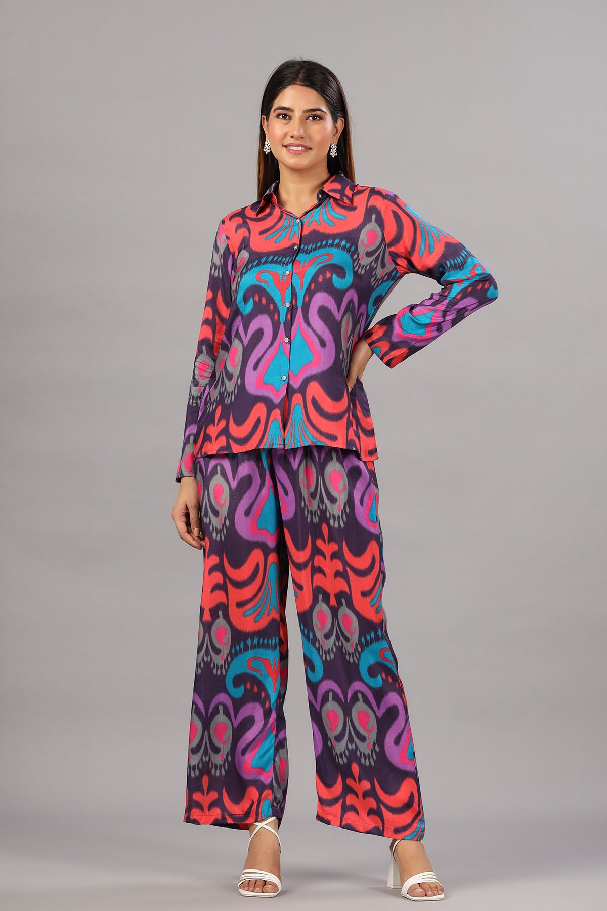 Multicolour Muslin Printed Co-ord Set