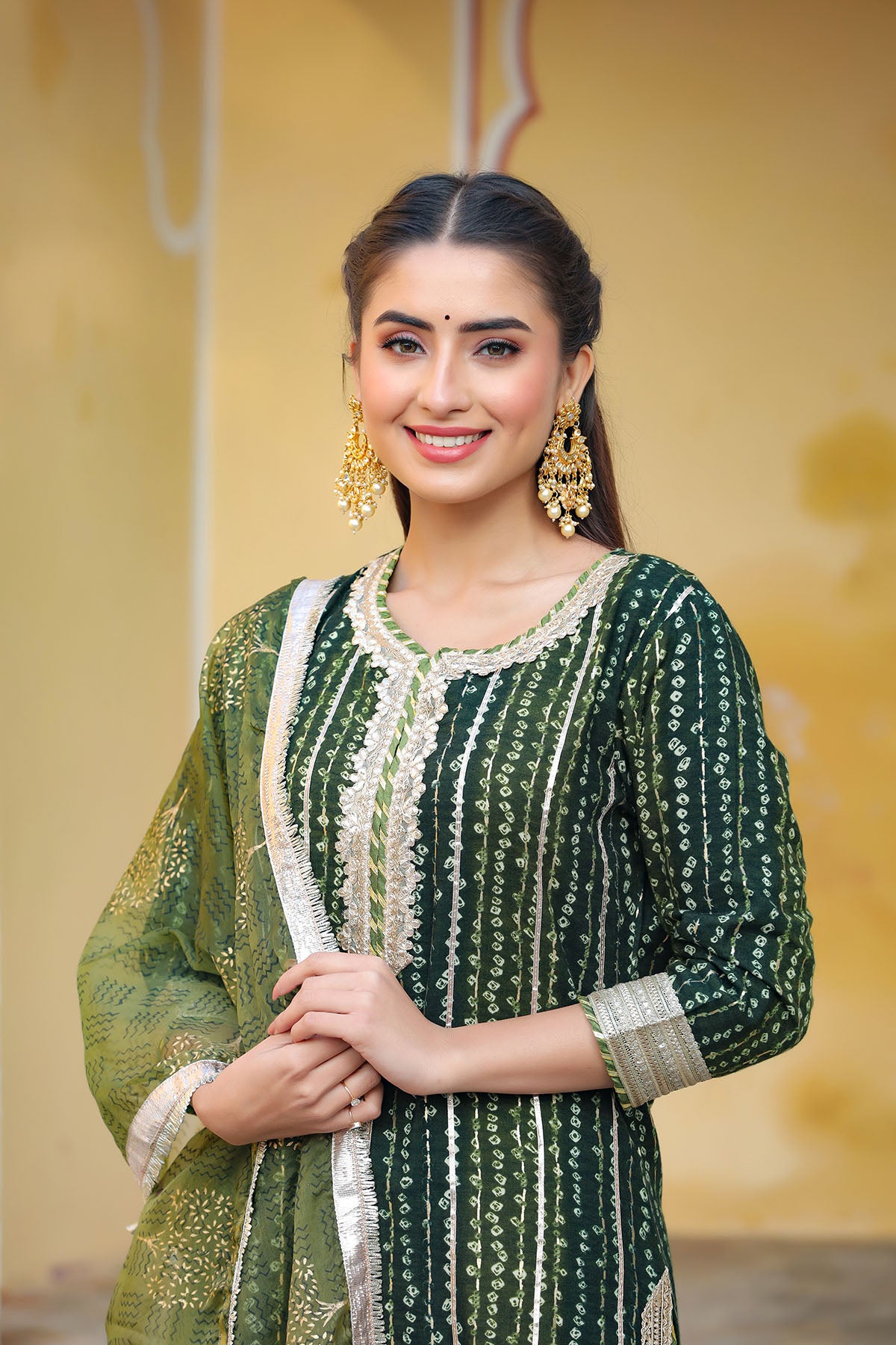 Green Rayon Gotapatti Sharara Set