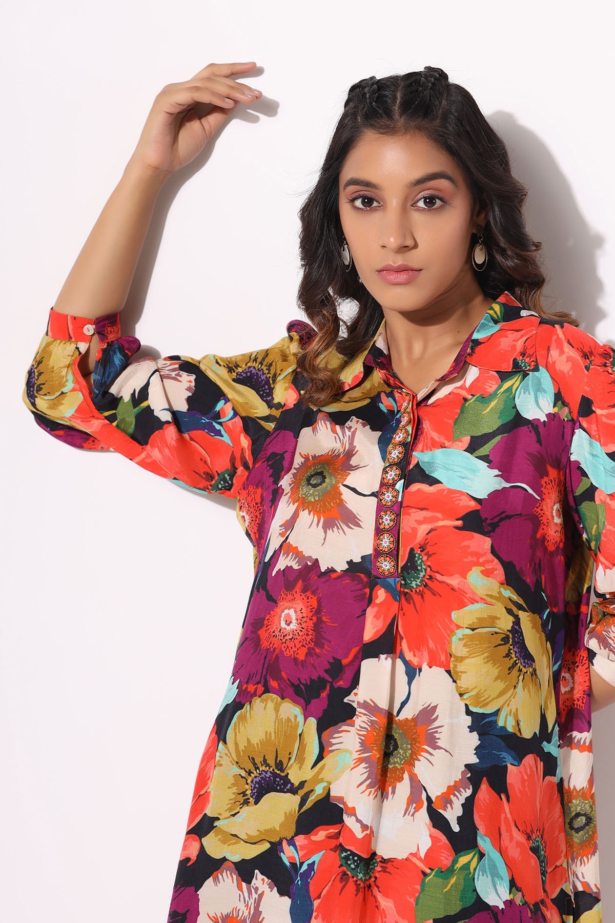 Black Floral Muslin Printed Co-ord Set