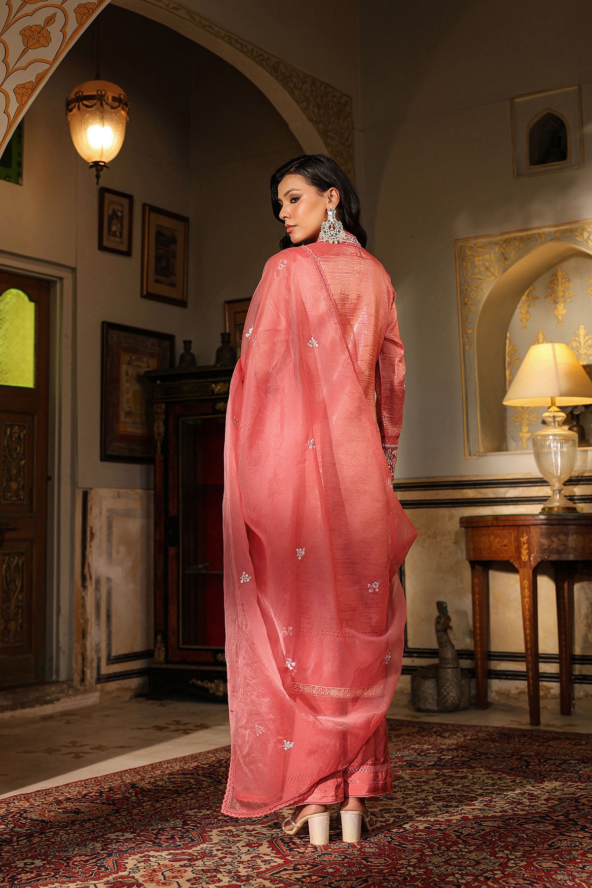 Pink Shimmer Embroidered Pakistani Suit