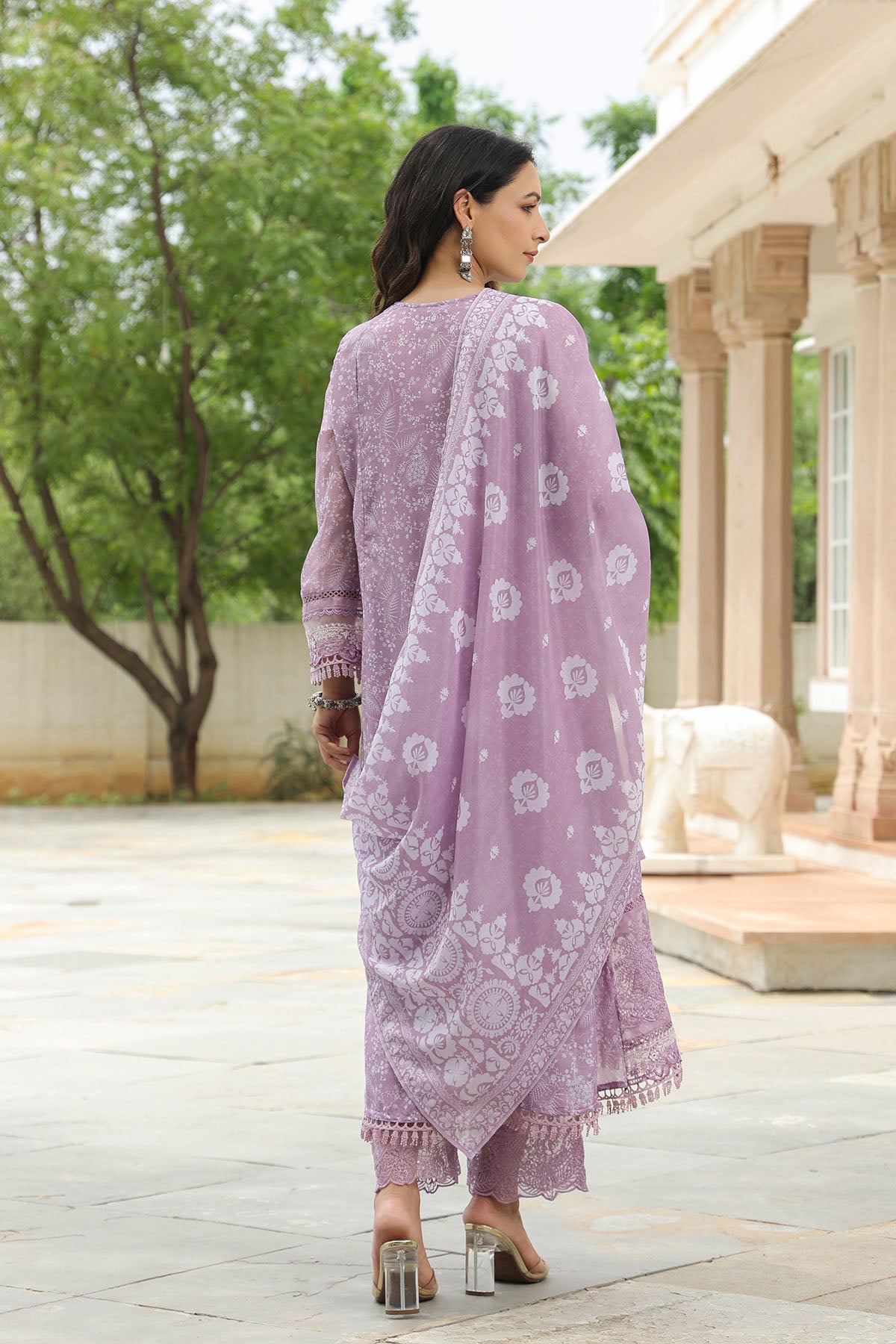 Purple Tabby Embroidered Anarkali Suit