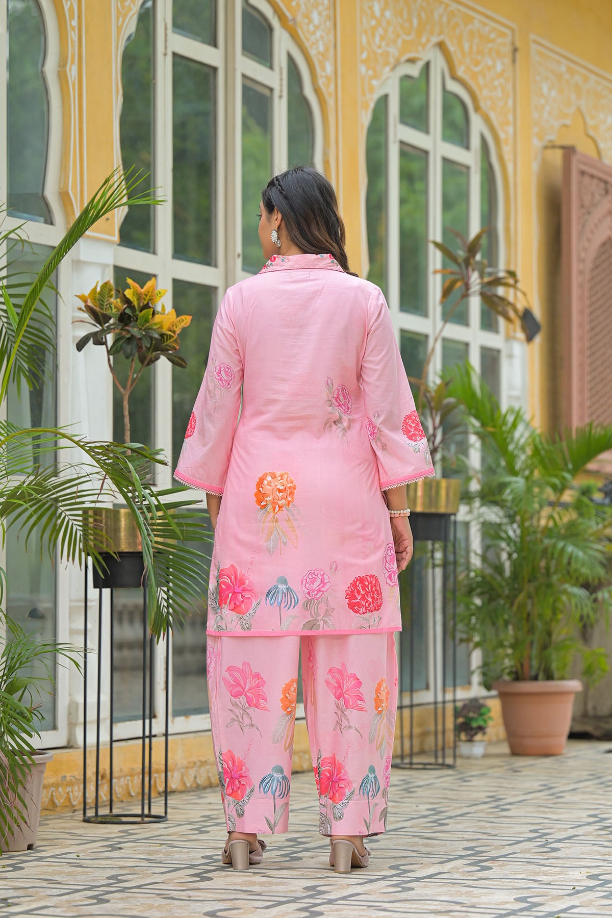 Pink Cotton Printed Co-Ord Set